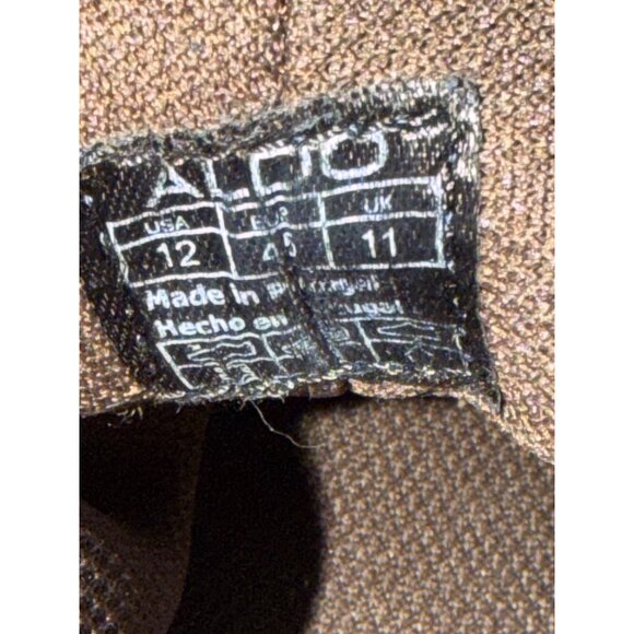 ALDO Men’s Brown Leather Ankle Boots Sz 12 Harness Buckle Zip Pre-owned Portugal - Picture 2 of 16